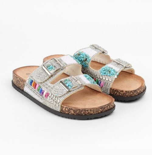 Dámske slapky mules nízke sandále STRASS - Image 2