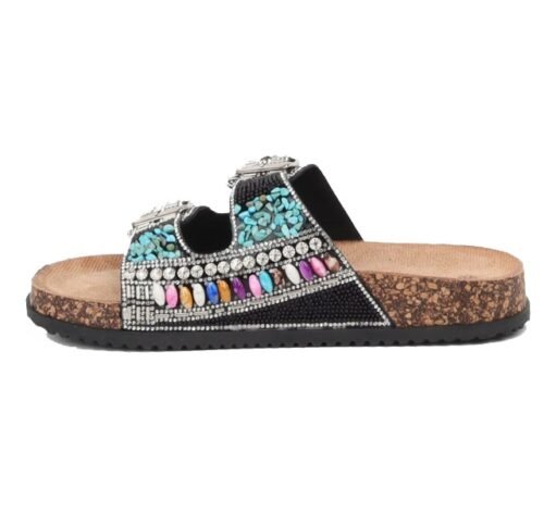 Dámske slapky mules nízke sandále STRASS - Image 4