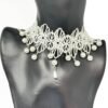 Náhrdelník Choker elegant white biely svadba