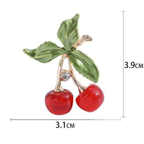 Brošňa Čerešne cherry fashion 3D