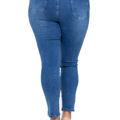 Dámske plus size rifle Džínsy na gumu nadrozmer skinny