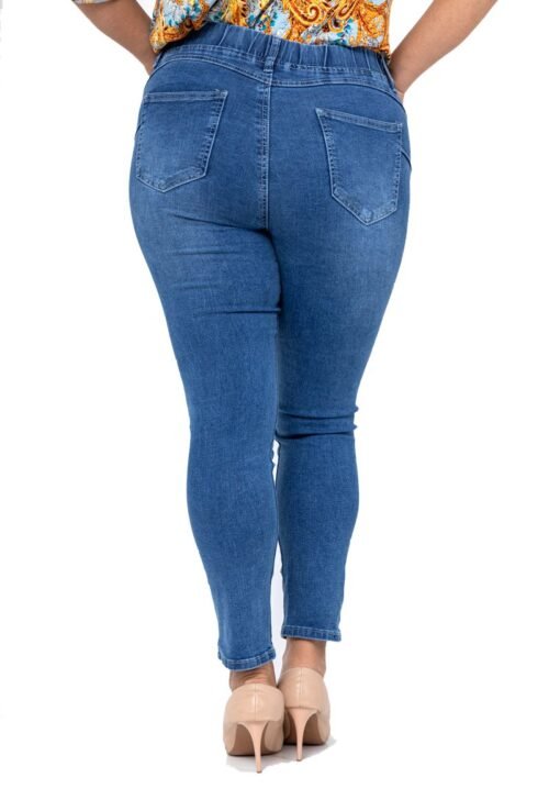 Dámske plus size rifle Džínsy na gumu nadrozmer skinny
