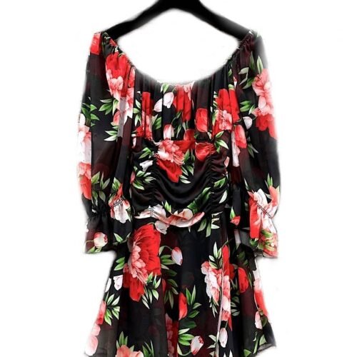 printed short jumpsuit fluid and romantic 10082 overal kvetinovy flower