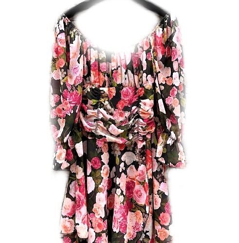 printed short jumpsuit fluid and romantic 10082 overal kvetinovy flower 2