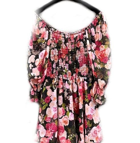 printed short jumpsuit fluid and romantic 10082 overal kvetinovy flower 3
