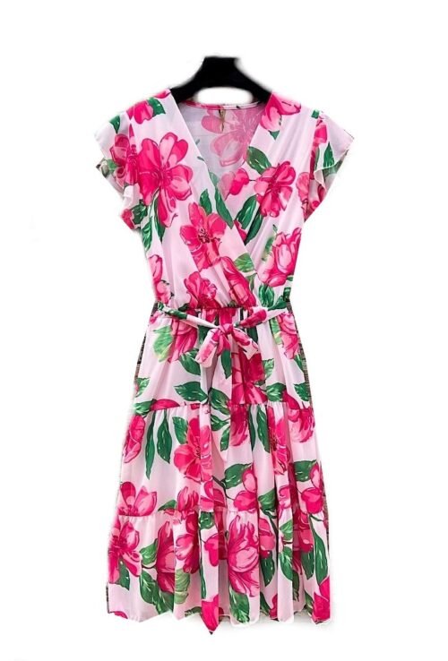 ITALY mini šaty volánové s potlačou kvetinove ruffled dress