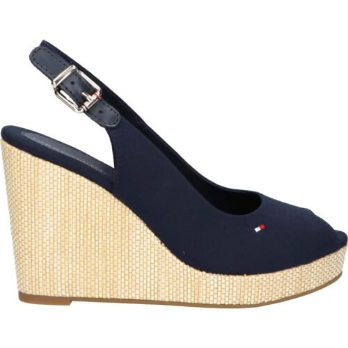 WOMAN SANDALS TOMMY HILFIGER FW0FW04789 ICONIC ELENA SLING BACK WEDGE DW6 SPACE BLUE