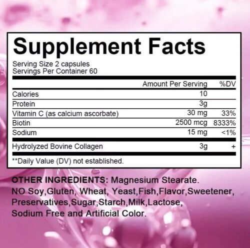 Premium Bovine Collagen Capsules 3000mg Skin Hair Nails Bones - Image 4