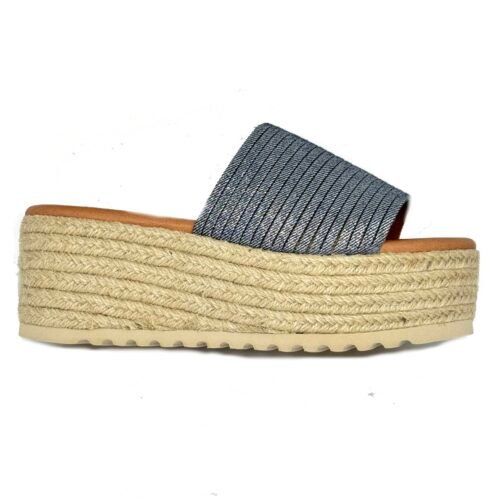 Dámske pohodlne šľapky na platforme espadrilky