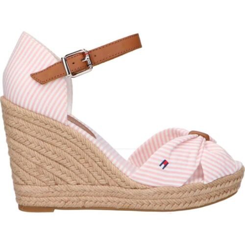 TOMMY HILFIGER klinove sandale SANDALS HIGH WEDGE SEERSUCKER