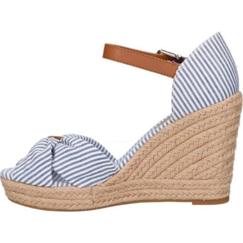 WOMAN SANDALS TOMMY HILFIGER FW0FW07160 SEERSUCKER HIGH WEDGE 0J8 SEERSUCKER SOOTHING blue 1