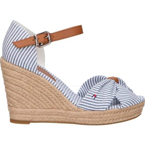 TOMMY HILFIGER klinove sandale SANDALS HIGH WEDGE SEERSUCKER