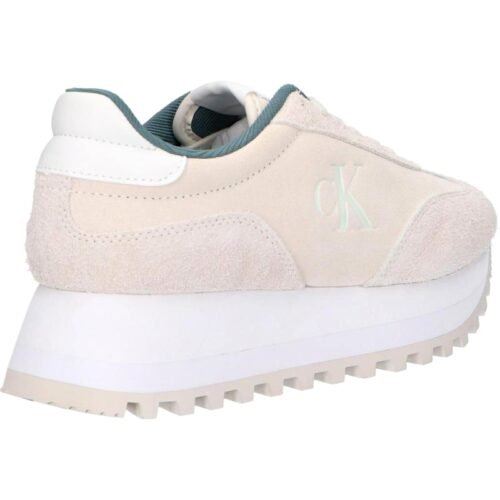 Woman Trainers CALVIN KLEIN YW0YW01574 RUNNWE LACEUP 0GF CREAMY WHITE EGGSHELL 2