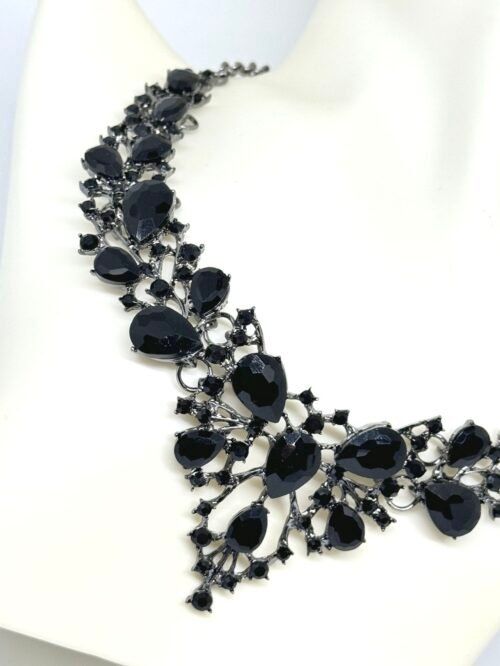 Dámske náušnice nahrdelnik suprava cierna bijoux black - Image 2