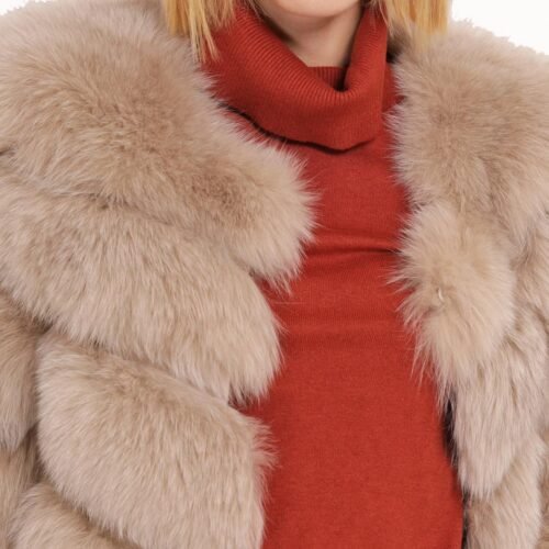 Leather Fur Long sleeves jacket kozuch bunda liska fox kratky 3