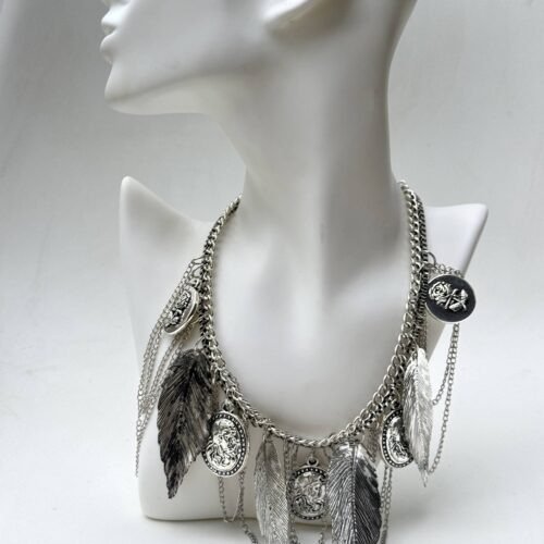 Náhrdelník masívny bohemian bizuteria bijoux silver strieborny 1