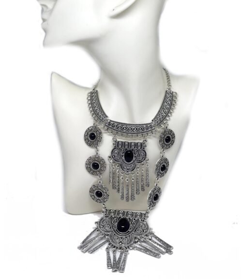 Náhrdelník masívny bohemian bizuteria bijoux silver