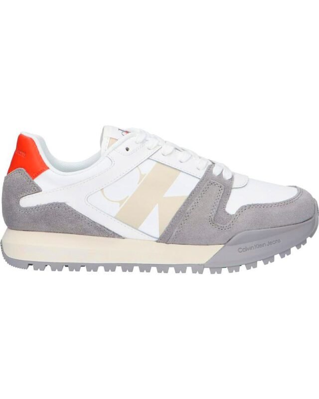 CALVIN KLEIN panske Man Trainers YM0YM00744 TOOTHY RUN CREAMY WHITE