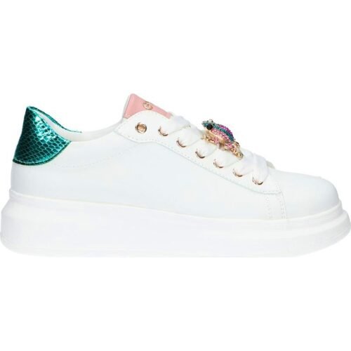 EXE Dámske biele tenisky Woman Trainers 66-51EX03 WHITE PINK GREEN