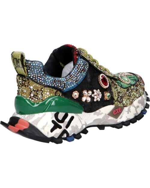 EXE Dámske luxusne tenisky Trainers SY24-6 LEATHER GREEN BLACK - Image 4
