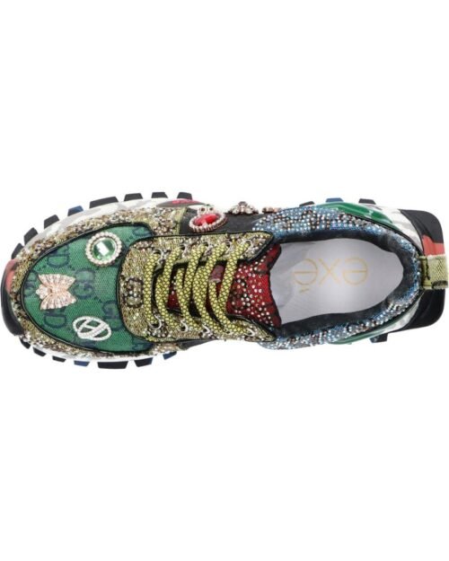 EXE Dámske luxusne tenisky Trainers SY24-6 LEATHER GREEN BLACK - Image 7