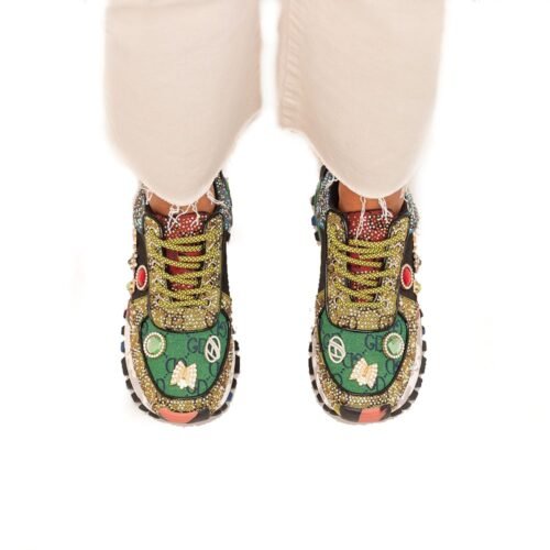 EXE Dámske luxusne tenisky Trainers SY24-6 LEATHER GREEN BLACK