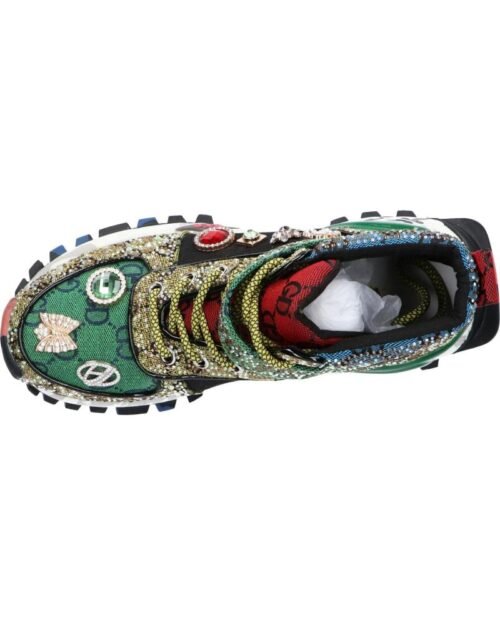 EXE Dámske luxusne tenisky Trainers SY24-7 LEATHER GREEN BLACK - Image 6