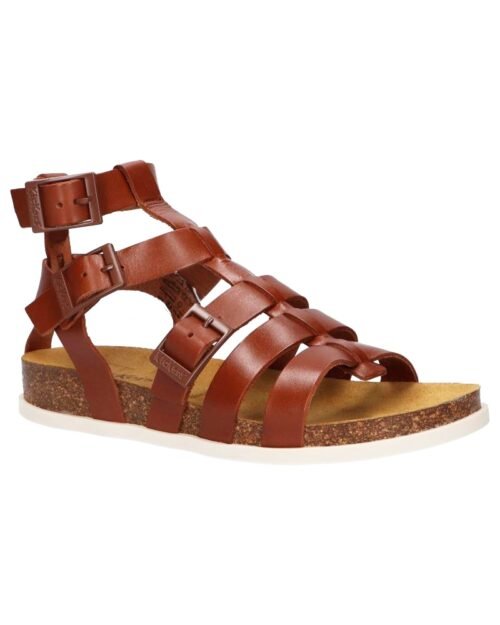 KICKERS sandále gladiátorky ALEXA kožené maroon camel