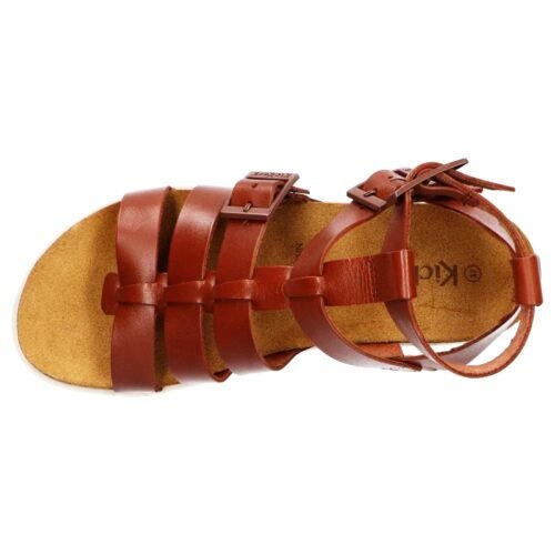 KICKERS sandále gladiátorky ALEXA kožené maroon camel