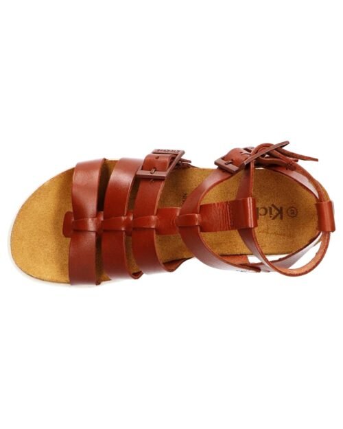 KICKERS sandále gladiátorky ALEXA kožené maroon camel