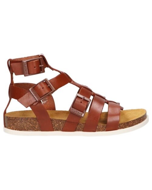 KICKERS sandále gladiátorky ALEXA kožené maroon camel