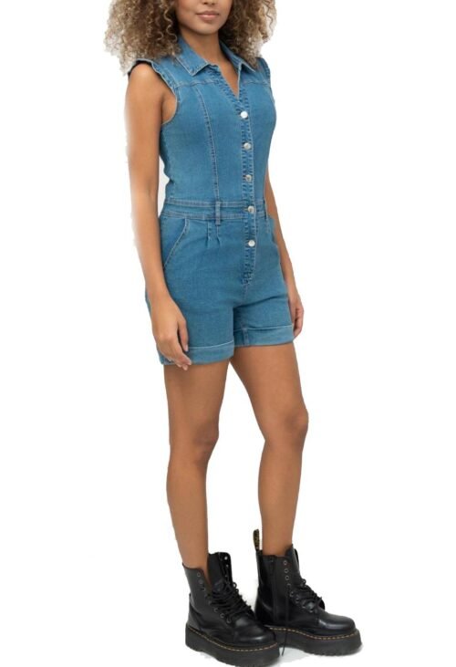 Dámsky overal šortky jeans denim jumpsuit fashion