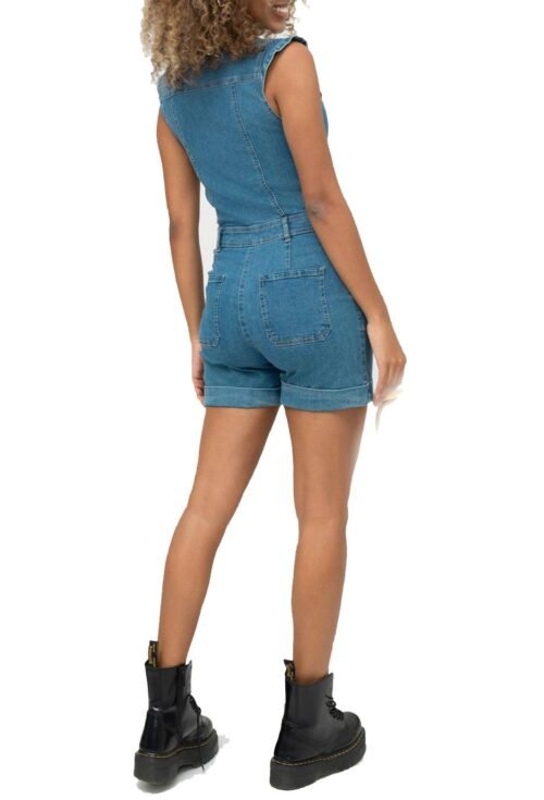 Dámsky overal šortky jeans denim jumpsuit fashion - Image 3