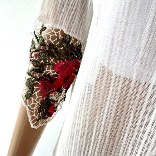 cardigan letny summer biely cipkovany 1