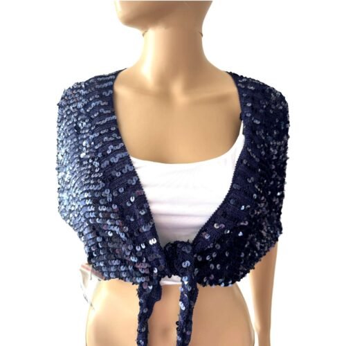 Dámsky spolocensky cardigan s flitrami blue
