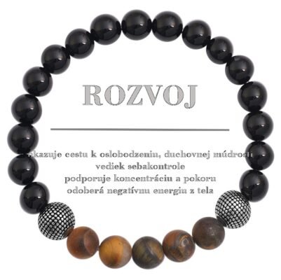OCEL guličkový náramok prírodný kameň ONYX Jantar