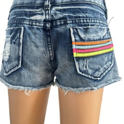 kratasy sortky farebne studs shorts denim