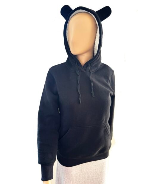 Dámska mikina modna fashion s uskami black cierna - Image 3