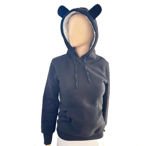 Dámska mikina modna fashion s uskami black cierna