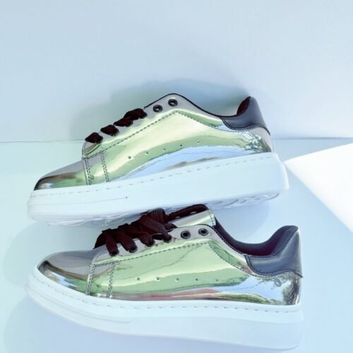 Dámske tenisky sneakers športové topánky metalic