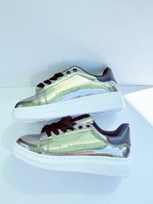 Dámske tenisky sneakers športové topánky metalic