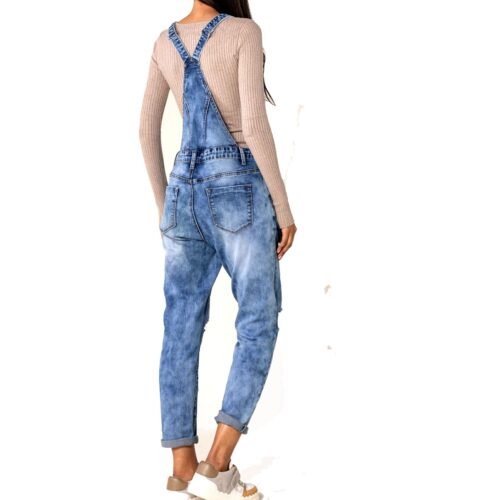 Alternative view of Dámsky overal rifľový rifle na traky jumpsuit jeans blue