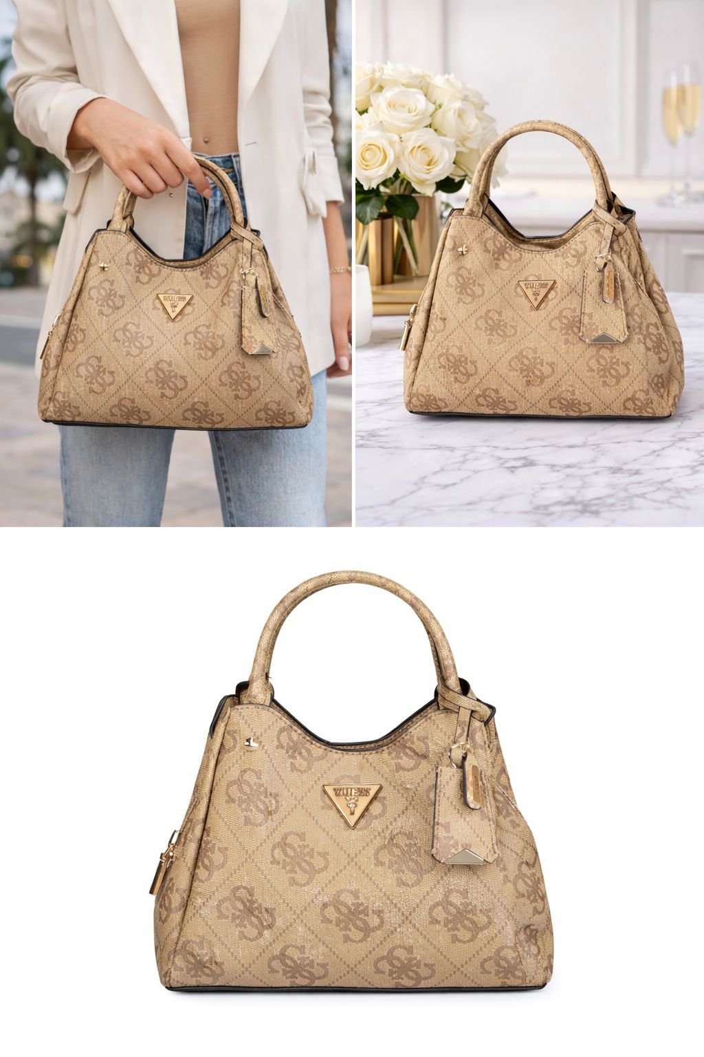 GUESS kabelka do ruky monogram Béžová OS697405_BELATTEL 4 GUESS kabelka do ruky monogram Béžová OS697405_BELATTEL