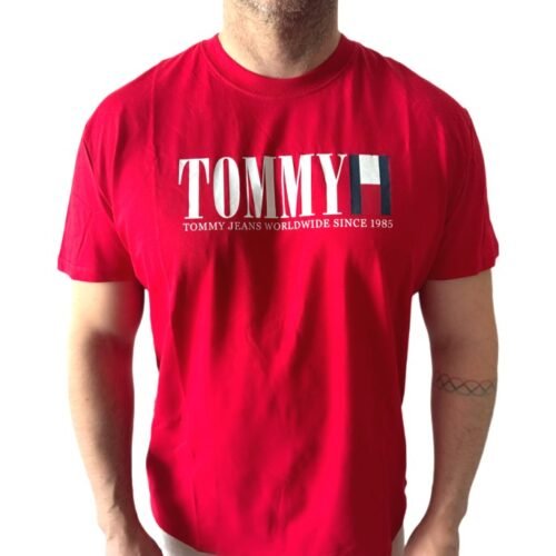 TOMMY HILFIGER JEANS panske tricko tshirt red DM0DM21941