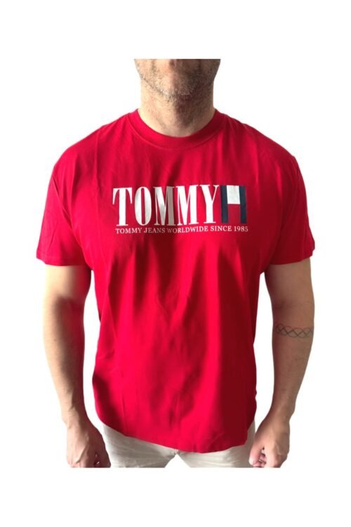 TOMMY HILFIGER JEANS panske tricko tshirt red DM0DM21941