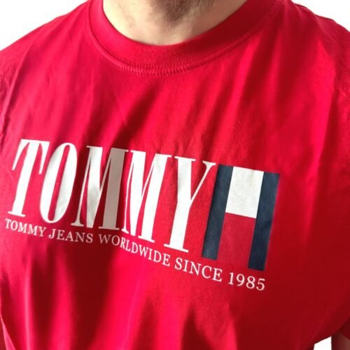 TOMMY HILFIGER JEANS panske tricko tshirt red DM0DM21941
