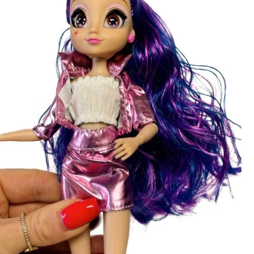 Detska babika BJD Doll Purple Hair Fashion 26cm Anime Pink