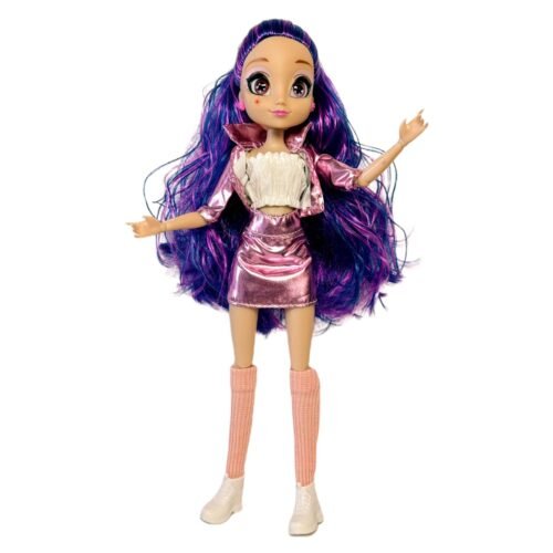 Detska babika BJD Doll Purple Hair Fashion 26cm Anime Pink