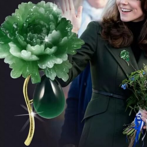 BROŠŇA MODNA KVET FLOWER ELEGANT ZELENA FASHION 6 brosna kvet zeleny