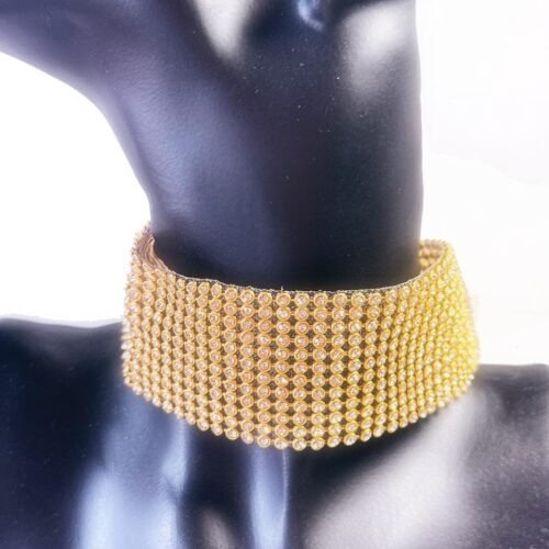 Alternative view of Náhrdelník choker strass Crystal Gold spolocensky party